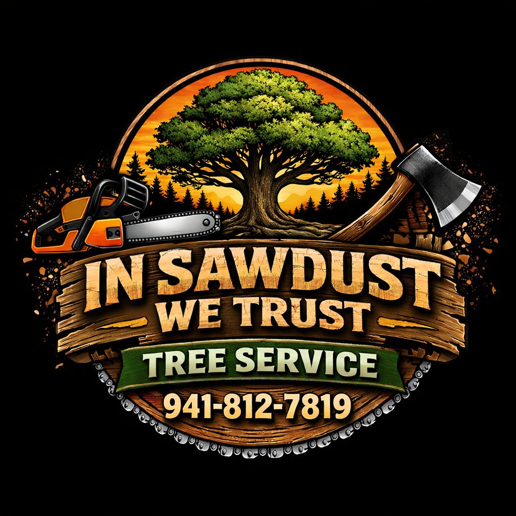 In Sawdust We Trust Tree Service Logo